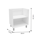 Balcão de Cozinha 80cm Branco Spring