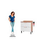 Balcão De Cozinha 80cm Com Tampo 2 Portas Avelã  Mel/branco