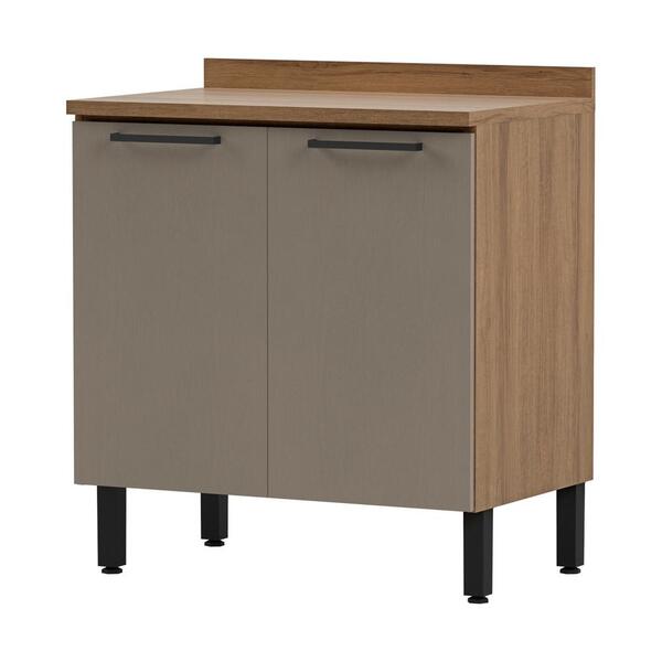 Balcão De Cozinha 80cm Laura Multimóveis Cr6200 Mel/fumê