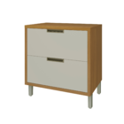 Balcão de Cozinha 1 Porta Basculante 1 Gaveta 80x86x52cm MDF Freijó e Off White Turquesa Nesher