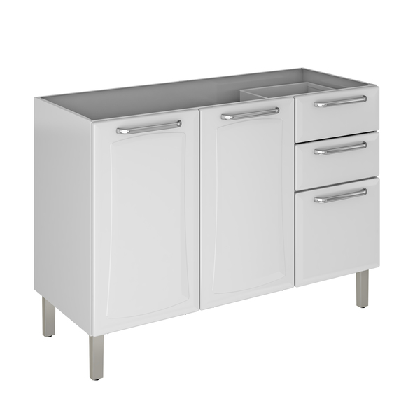 Balcao De Cozinha 87x120x52cm Aco Branco Neve Tarsila Itatiaia Leroy Merlin