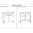 Balcão De Cozinha 90 Cm 2 Portas E 2 Gavetas Freijó