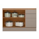 Balcão De Cozinha Acácia Touch 120cm Com Rodapé E Sem Tampo -