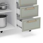 Balcão De Cozinha Amara 120 Cm 2 Portas 3 Gavetas Branco/verd