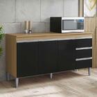 Balcão De Cozinha Ambiente Andréia Com Tampo 160 Cm Amendoa P