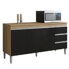 Balcão De Cozinha Ambiente Andréia Com Tampo 160 Cm Amendoa P