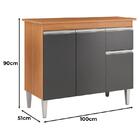 Balcão De Cozinha Ambiente Tatiane Com Tampo 100cm Amêndoa Pr