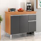 Balcão De Cozinha Ambiente Tatiane Com Tampo 100cm Amêndoa Pr