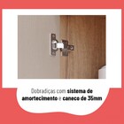 Balcão De Cozinha Amêndoa 2 Portas 3 Gavetas Mel/fumê 909102