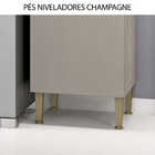 Balcão De Cozinha Amichi 2 Portas 3 Gavetas Legno/cinza Bp380