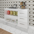 Balcão De Cozinha Armário Gabinete Com Tampo 118 Cm Alice Bra