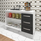 Balcão De Cozinha Armário Gabinete Com Tampo 118 Cm Alice Bra