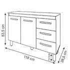Balcão De Cozinha Armário Gabinete Com Tampo 118 Cm Alice Bra