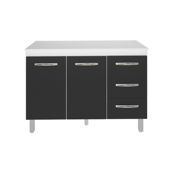 Balcão De Cozinha Armário Gabinete Com Tampo 118 Cm Alice Bra