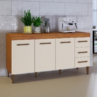 Balcão De Cozinha Atenas 3 Portas 3 Gavetas Nature/off White