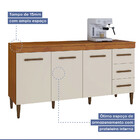 Balcão De Cozinha Atenas 3 Portas 3 Gavetas Nature/off White