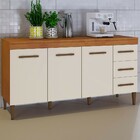 Balcão De Cozinha Atenas 3 Portas 3 Gavetas Nature/off White