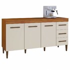 Balcão De Cozinha Atenas 3 Portas 3 Gavetas Nature/off White