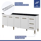 Balcão De Cozinha Atenas 4 Portas 3 Gavetas Branco - Kaiki Mó