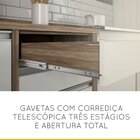 Balcão De Cozinha Baronesa Com Tampo 1 Pt 4 Gv Branco E Marrom