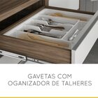 Balcão De Cozinha Baronesa Com Tampo 1 Pt 4 Gv Branco E Marrom