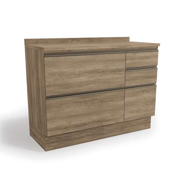 Balcão De Cozinha Bruges Com Tampo 1 Pt 4 Gv Nogal 120 Cm