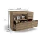 Balcão De Cozinha Bruges Com Tampo 1 Pt 4 Gv Nogal 120 Cm