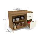 Balcão De Cozinha Bruges Com Tampo 2 Pt 3 Gv Freijó E Off Whi