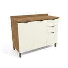 Balcão De Cozinha Bruges Com Tampo 2 Pt 3 Gv Freijó E Off Whi