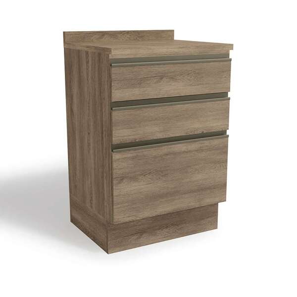 Balcão De Cozinha Bruges Com Tampo 3 Gv Nogal