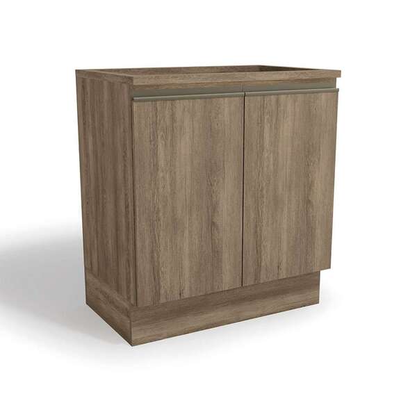 Balcão De Cozinha Bruges Com Tampo Para Cooktop 2 Pt Nogal 80