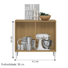 Balcão de Cozinha Buffet 2 Portas Atacama / Grafite Isabelle