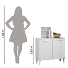 Balcão de Cozinha Buffet 2 Portas Branco Isabelle Aramóveis