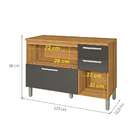 Balcão De Cozinha Burguesa Com Tampo 2 Pt 3 Gv Grafite E Frei