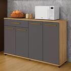 Balcão De Cozinha Campinas 4 Portas 1 Gaveta Cinamomo Grafite