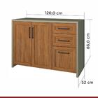 Balcão De Cozinha Camponesa 2 Portas 3 Gavetas 120 Cm - Fendi