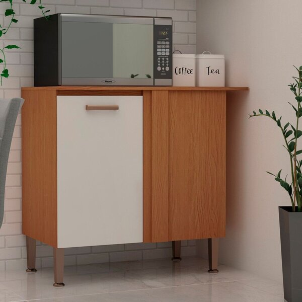 Balcão De Cozinha Canto 100% Mdf Essência Freijo/white Laca