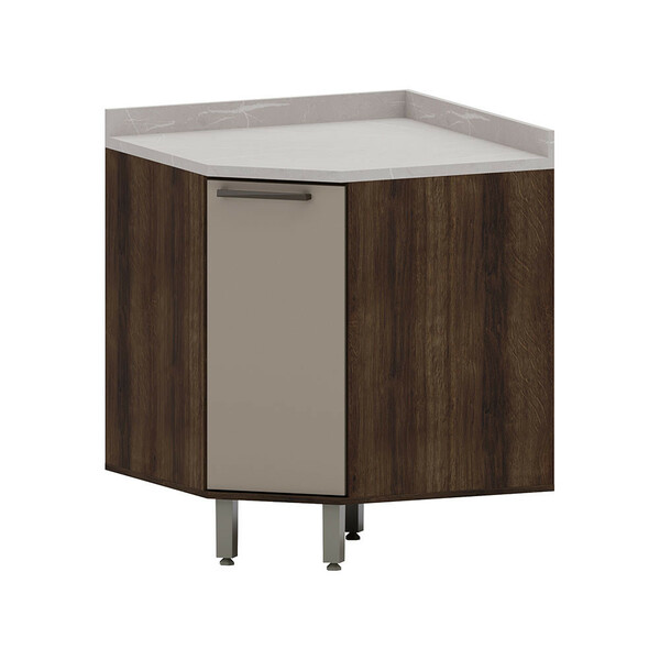 Balcão De Cozinha Canto Diagonal 1 Porta E Com Tampo Luna Luc