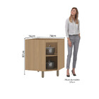 Balcão De Cozinha Canto Diagonal 74cm 1 Porta Sem Tampo Slim