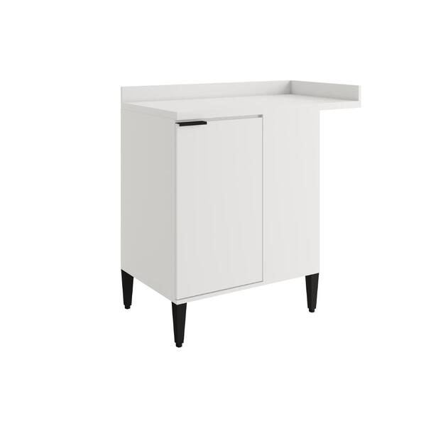 Balcão De Cozinha Canto Miami 1 Porta Com Tampo Carraro Branco