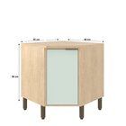 Balcao De Cozinha Canto Obliquo 1 Porta Karine  Carvalho/pist