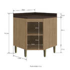 Balcão De Cozinha Canto Oblíquo Com Tampo 1 Porta Dubai 2908