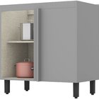 Balcão De Cozinha Canto Reto 1 Porta Diva Cinza