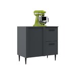 Balcao De Cozinha Canto Reto 2 Portas Barbara  Grafite