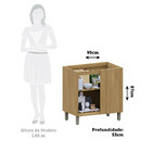 Balcão De Cozinha Canto Reto 95cm 1 Porta Elegance Luciane Mó