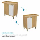 Balcão De Cozinha Canto Reto Com 1 Porta E Tampo 100% Mdf Vic