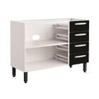 Balcão De Cozinha Cecil 2 Pt 4 Gv Branco E Preto