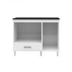 Balcão De Cozinha Classic 1 Porta 1 Gaveta Branco/preto - J&a