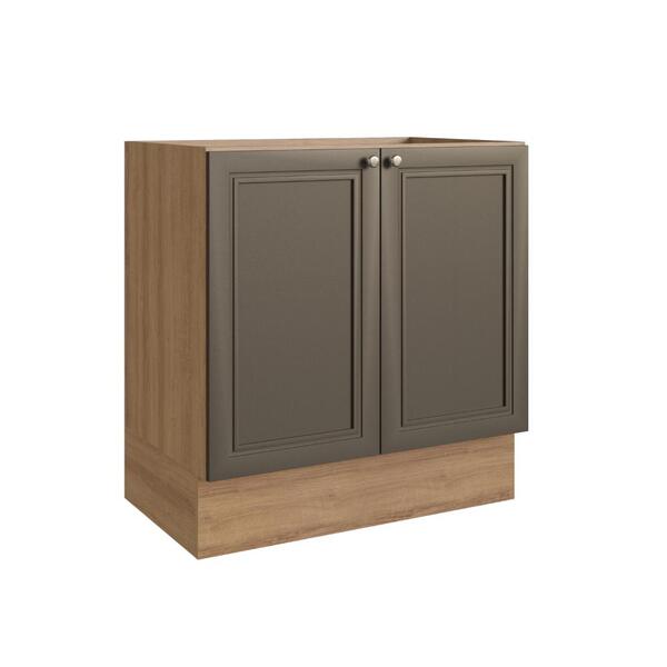 Balcão De Cozinha Classíca Quiditá 2 Portas Marrom Bronze