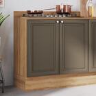 Balcão De Cozinha Classíca Quiditá 2 Portas Marrom Bronze